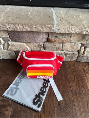 Red Retro Stripe Waist Bag